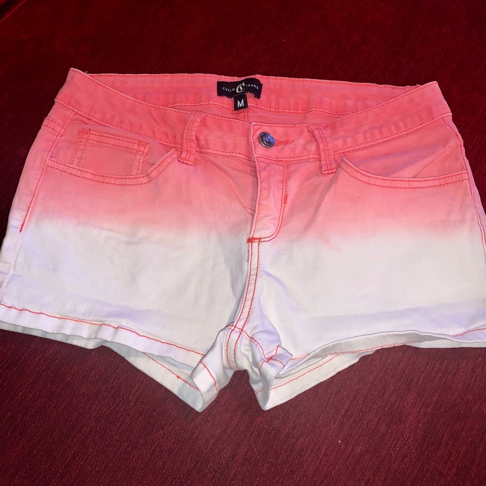 Pink to White Ombré Denim Shorts Size M